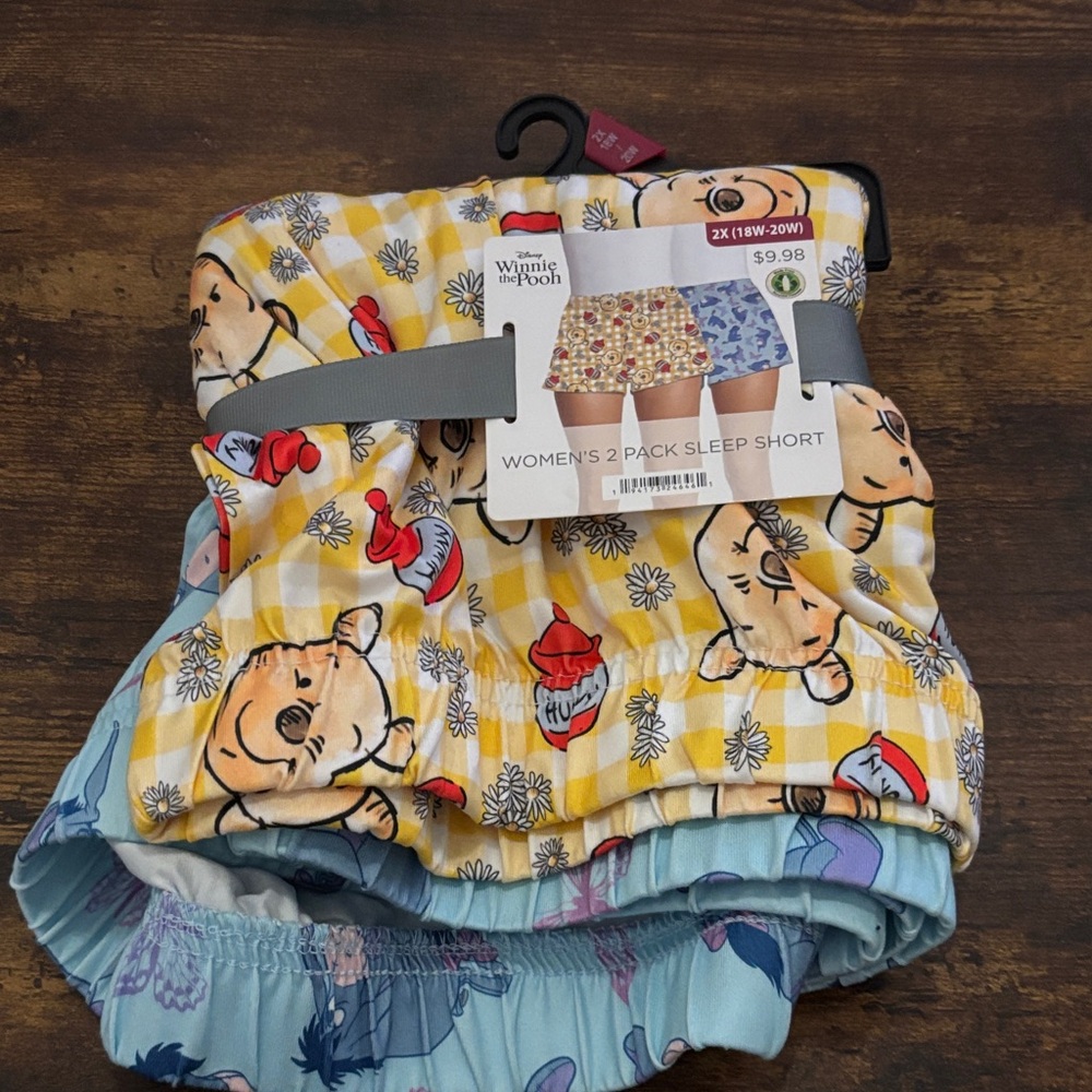 Disney Women's Yellow & Light Blue Winnie the Pooh Sleep Shorts - 2 Pack